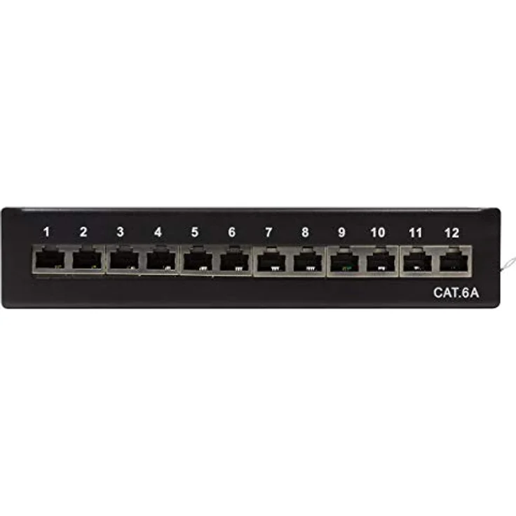 LogiLink NP0019B, 12 Port Patch-Panel CAT 6a für Wand- und Tischmontage, geeignet für 10 Gigabit Ethernet und PoE – Bild 2