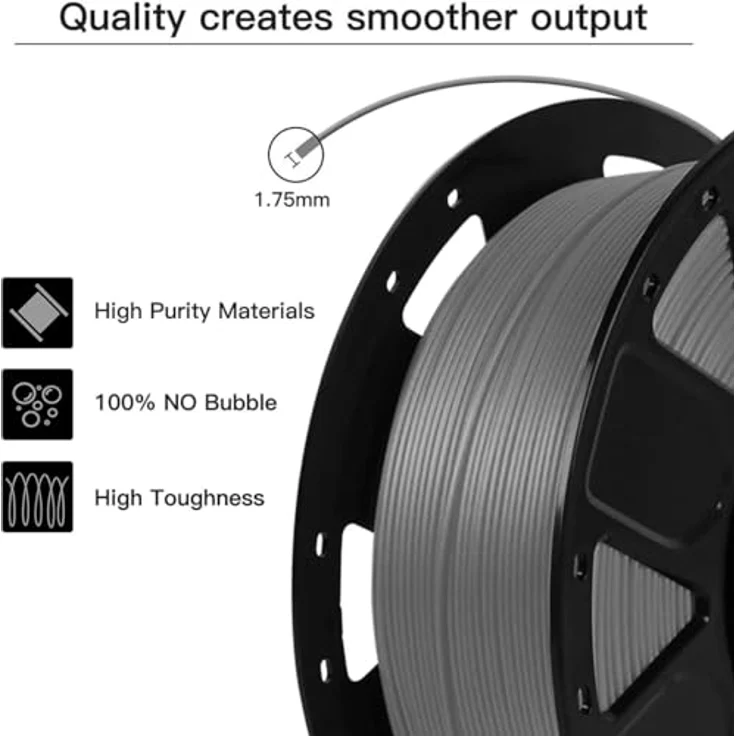 Creality Ender PLA Filament Grey, 3D-Druckmaterial auf Rolle, grau, 1 kg, 1,75 mm – Bild 2