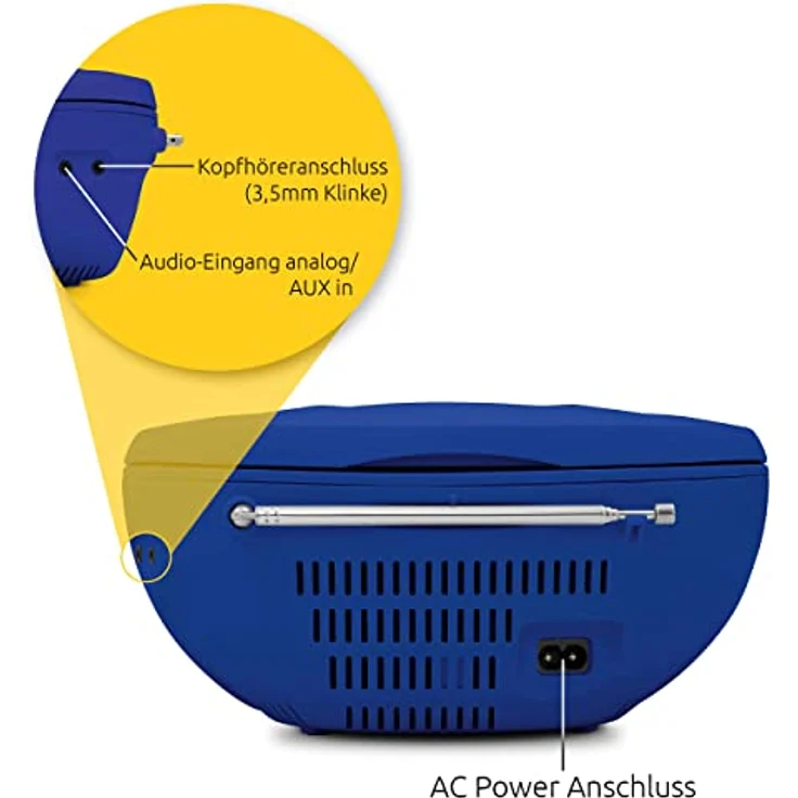 TechniSat Viola CD-1 | Boombox mit Bluetooth, Batteriebetrieb, CD-Player & UKW-Radio – Bild 8