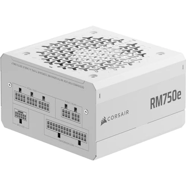 Corsair RM750e (2025) Geräuscharmes ATX-Netzteil Weiß - Vollmodular, Cybenetics Gold-Effizienz, 105°C-Kondensatoren, Modern Standby – Bild 1