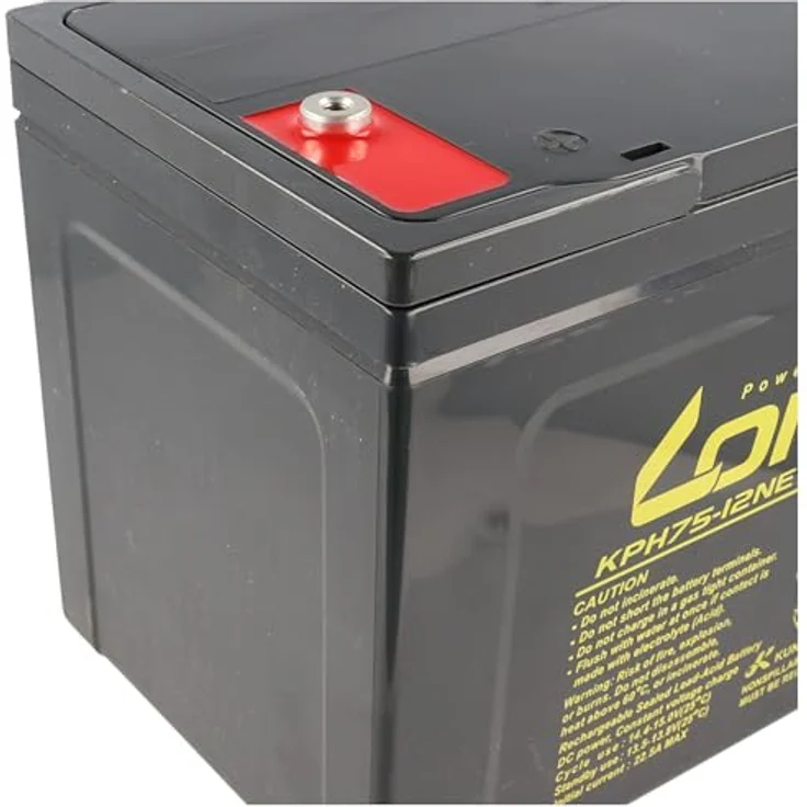 Kung Long KPH75-12NE, Blei Akku 12 Volt 75Ah mit M6 Innengewinde, wartungsfrei und zyklenfest, schwarz – Bild 3