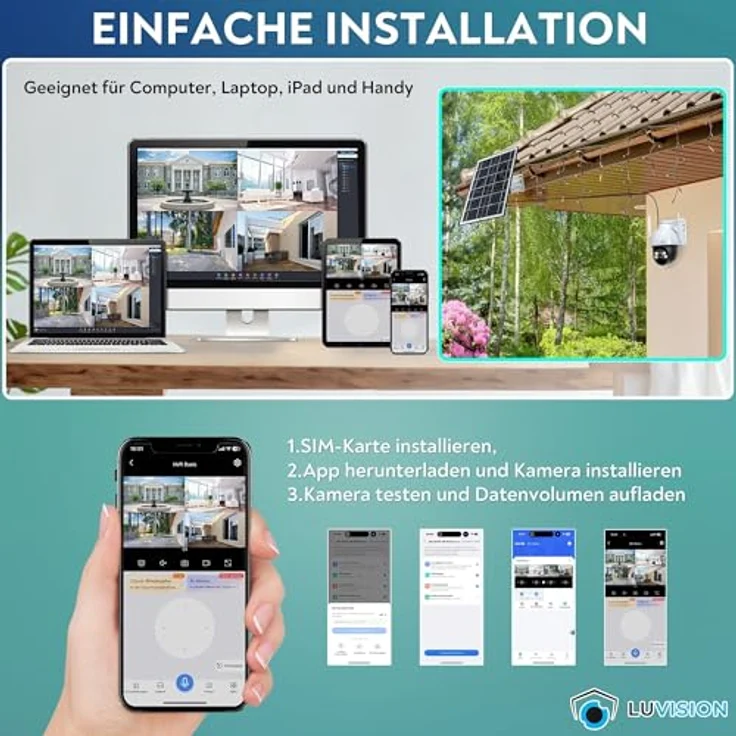 LUVISION Überwachungskamera LV-G-2033 (4G / LTE PTZ Solar Überwachungskamera, Außenbereich, SIM Karte, 2-Wege Audio, schwenkbar, Akku, Batterie) – Bild 7