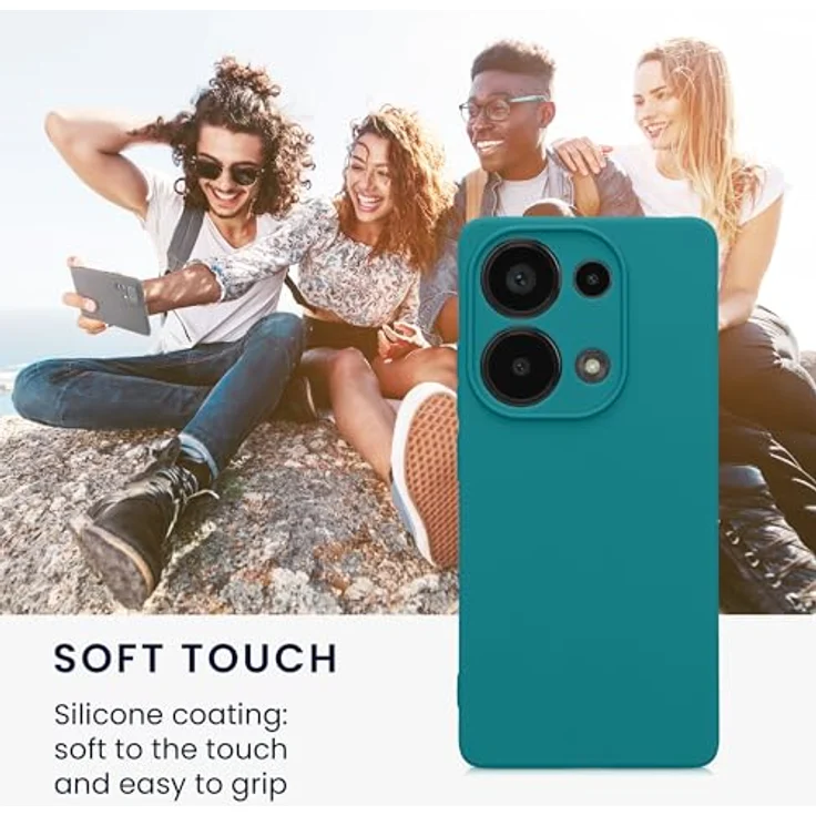 kwmobile Handyhülle kompatibel mit Xiaomi Redmi Note 13 Pro 4G, weiche Silikonhülle in petrol matt, rutschfest und reißfest mit präzisen Ausschnitten – Bild 4