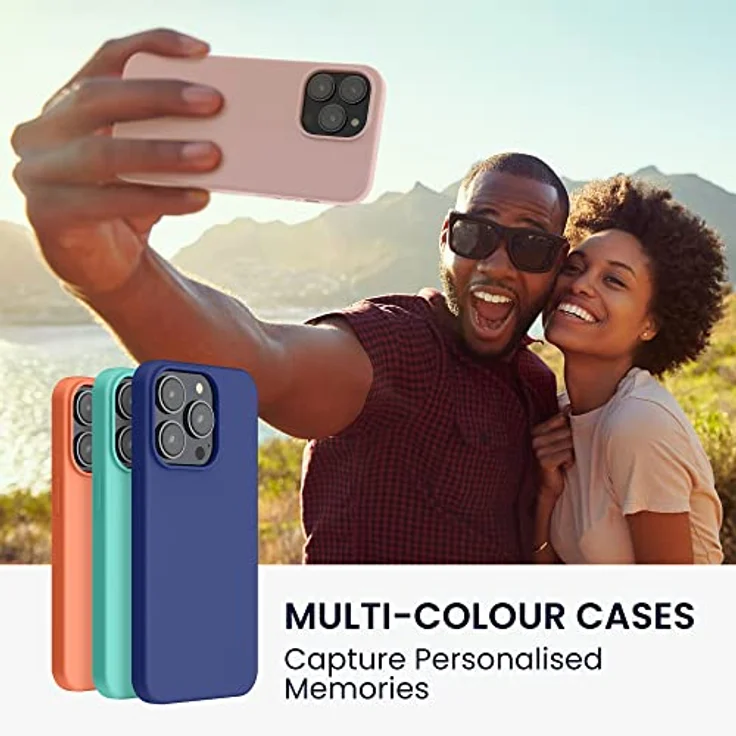 kwmobile Handyhülle für iPhone 14 Pro Max, Silikon Case in Coconut Swirl, stoßfest mit kabellosem Laden und Anti-Rutsch Rückseite – Bild 3