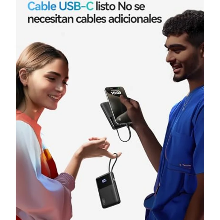 INIU 45W Power Bank 10.000mAh, Schlankes portables Ladegerät mit integriertem USB-C Kabel, Schnellladung für iPhone 16, Samsung S24, Xiaomi und MacBook – Bild 2