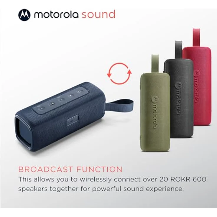 Motorola ROKR 600 Kabelloser Bluetooth-Lautsprecher, leistungsstarker 30-W-Sound, IP67-zertifiziert (blau) – Bild 4
