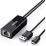 UGREEN Ethernet Adapter für Chromecast und TV Stick Micro USB auf RJ45 LAN Netzwerkadapter mit USB 2.0 Netzkabel für Stromversorgung