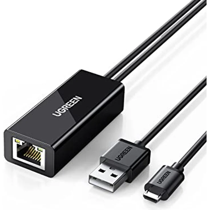UGREEN Ethernet Adapter für Chromecast und TV Stick Micro USB auf RJ45 LAN Netzwerkadapter mit USB 2.0 Netzkabel für Stromversorgung – Bild 1