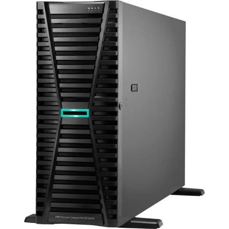 HP HPE ProLiant ML350 Gen12 6515P, Tower Server mit Intel Xeon (2,4 GHz, 16 Kern), 64 GB DDR5-RAM, 2x480 GB SSD, 2x1000 W PSU, 1 GbE