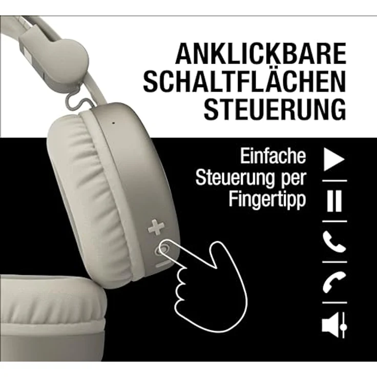 Fresh 'n Rebel Code Core, Bluetooth-Kopfhörer on-Ear, kabellos, 30 Stunden Spielzeit, mit Mikrofon und Sprachassistent, Lautstärkeregler und Wiedergabe/Pause-Tasten, faltbar (Silky Sand) – Bild 3