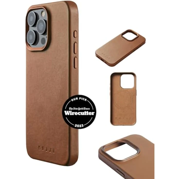 Mujjo Leather Case iPhone 16 Pro Max Braun - Hochwertiges Veloursleder, MagSafe-kompatibel, ultra-langlebig – Bild 2
