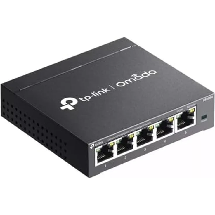 TP-Link Omada ES205G 5-Port Gigabit Easy Managed Switch, leises lüfterloses Design, Omada Cloud Management – Bild 3