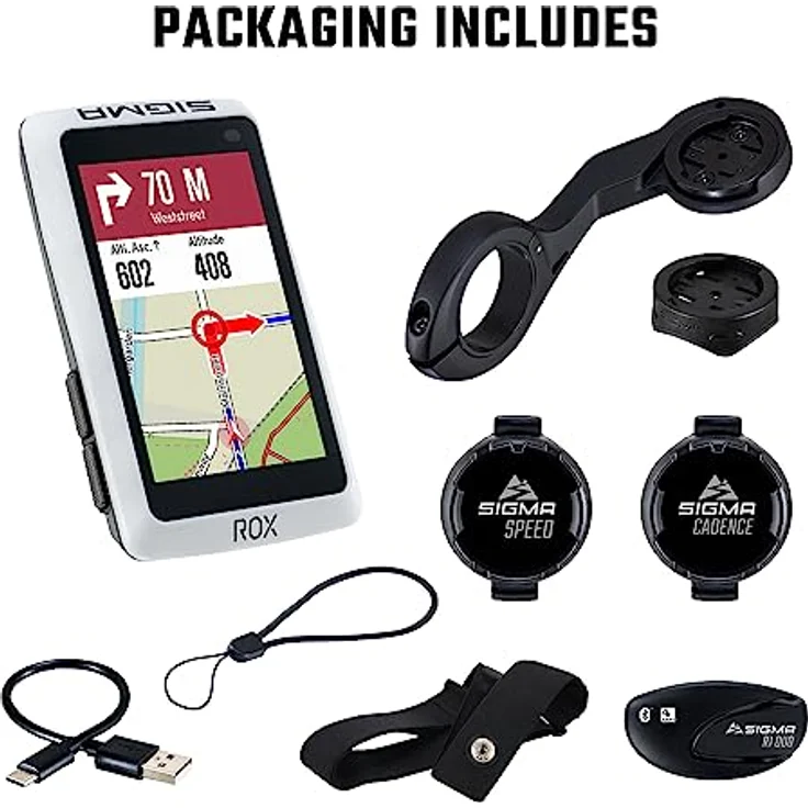Sigma ROX 12.1 EVO Sensor Set - White, Fahrrad-Navi Europa mit Bluetooth®, GPS, GLONASS – Bild 5
