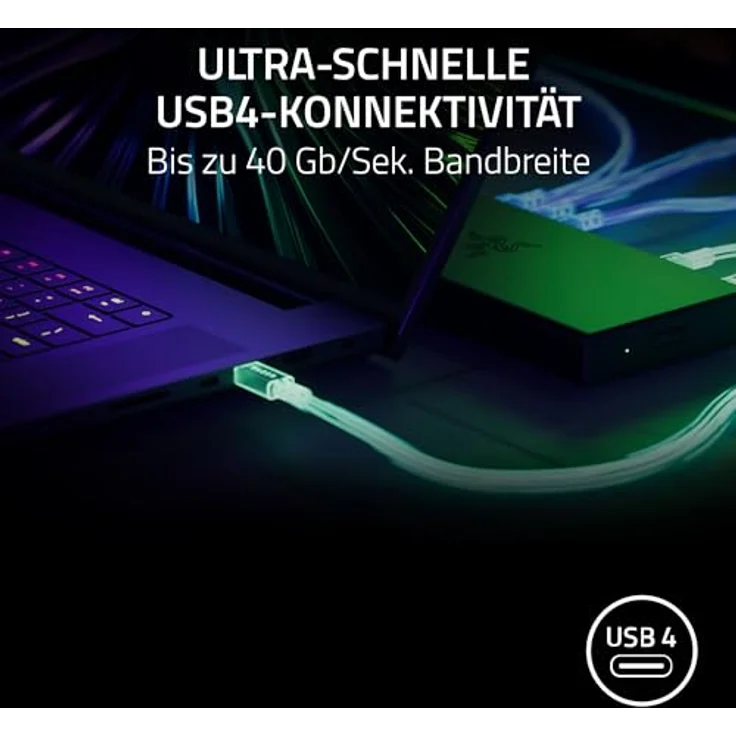 Razer USB 4 Dock - High-Speed-Dock für Gaming und Produktivität - Dual-Display-Unterstützung, 14-Port, Schwarz – Bild 2