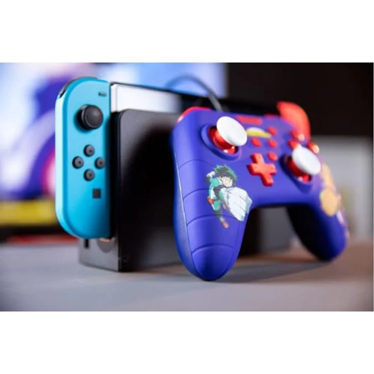 Konix My Hero Academia Wired Controller, Gamepad mit 3 m Kabel und Vibrationsfunktion für Nintendo Switch, Switch 2 und PC, Blau – Bild 4
