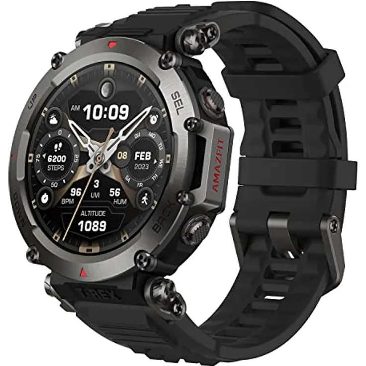 Amazfit T-Rex Ultra Outdoor Smartwatch, Dual-Band GPS, Routen-Import & 6 Navigation, Freitauch-Unterstützung & 10 ATM Wasserdichtigkeit, -30℃ Ultra-Tieftemperatur-Betrieb in Militärqualität