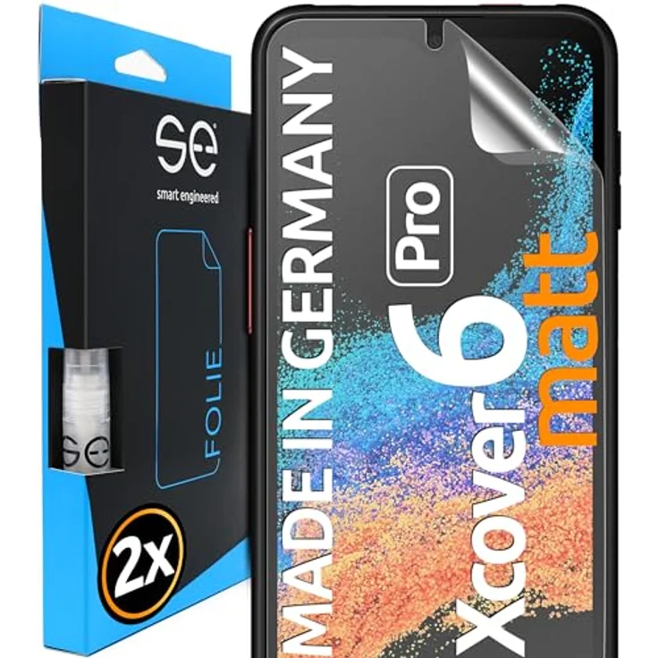 smart engineered 2x se® 3D SCHUTZFOLIE Entspiegelt für Samsung Galaxy Xcover 6 Pro, Anti-Staub, 100% Fingerabdruck- und FaceID-kompatibel, blasenfreie Installation, ultra-klar, stoß- und kratzfest, made in Germany – Bild 1