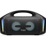 Tribit Bluetooth Lautsprecher StormBox Blast,Tragbarer Party Lautsprecher 90W Lauter Stereo Sound mit XBass LED-Lichtshow Bluetooth 5.3,Wasserdichter IPX7,TWS,30 Stunden Spielzeit für Draußen