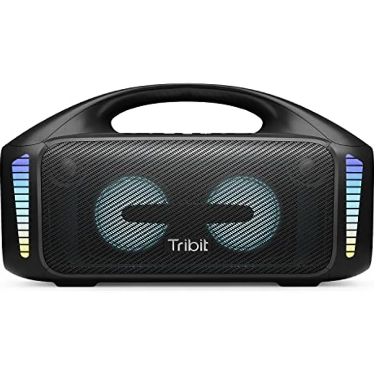 Tribit Bluetooth Lautsprecher StormBox Blast,Tragbarer Party Lautsprecher 90W Lauter Stereo Sound mit XBass LED-Lichtshow Bluetooth 5.3,Wasserdichter IPX7,TWS,30 Stunden Spielzeit für Draußen