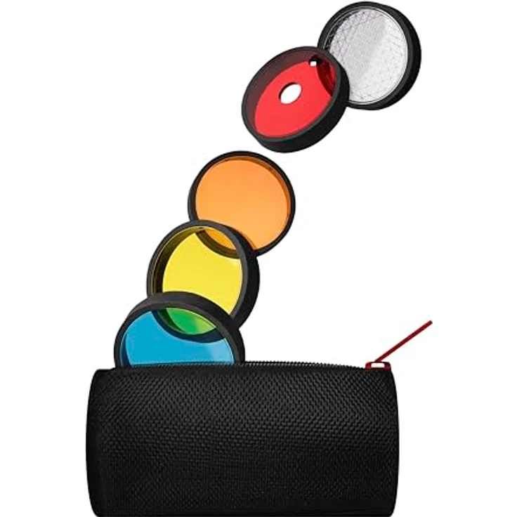 Polaroid Now & Now+ Filter Set, kreative Effekte mit Sternenblitze, rot, orange, blau, gelb, inkl. Objektivschutz und Aufbewahrungstasche – Bild 5