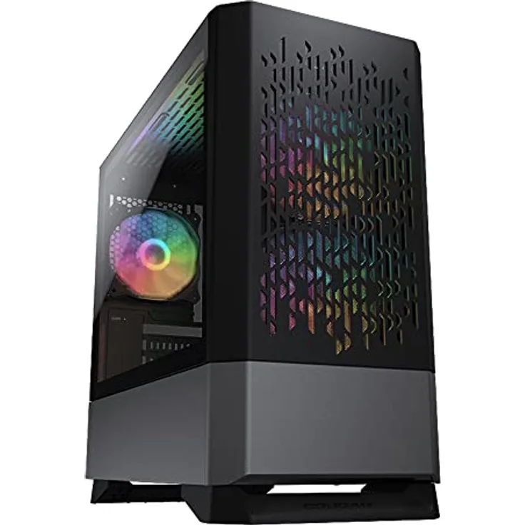 Cougar MG140 Air RGB Compact ARGB Mini Tower Case Modern Patterned Vents, Schwarz