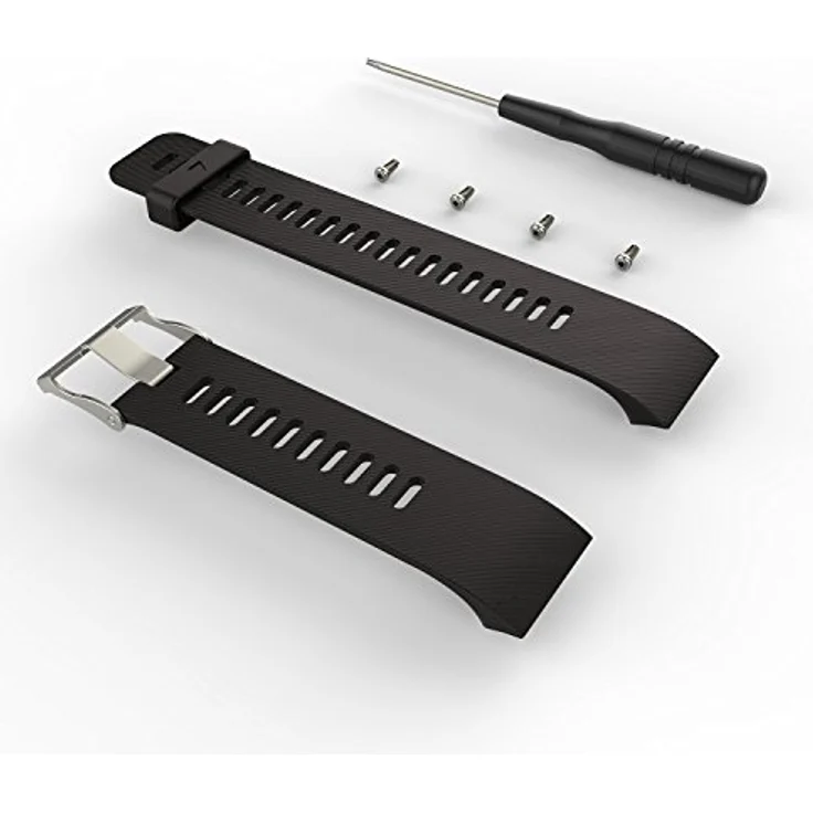 INF Garmin Quickfit Armband für Forerunner 30/35 & Approach S10, Silikon, schwarz, 22 mm Breite, wasserbeständig, einfache Montage – Bild 3