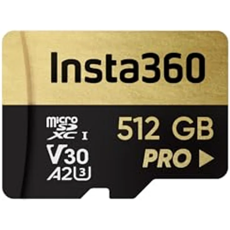Insta360 512 GB UHS-III V30 A2 MicroSD Speicherkarte für One X/X2/X3/X4, R/RS, Ace Pro und Sphere Action Kameras, Lesegeschwindigkeit 90 MB/s, Schreibgeschwindigkeit 90 MB/s