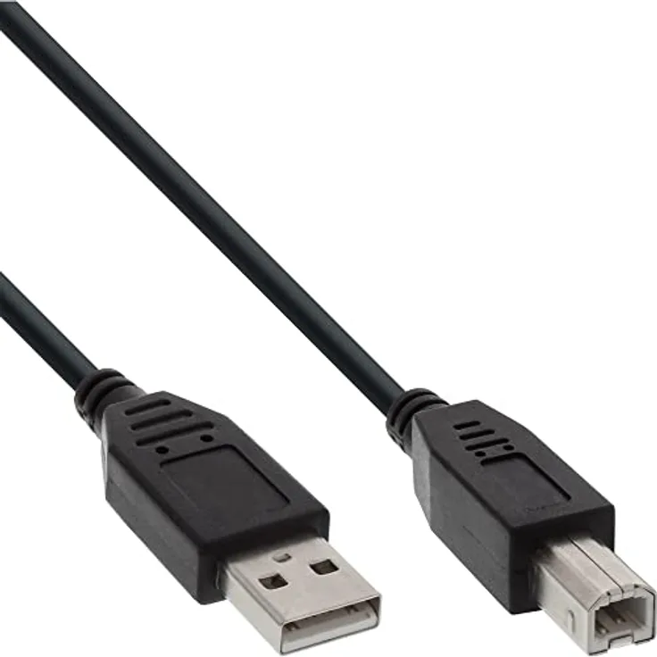 InLine 34511X USB 2.0 Kabel, A an B, schwarz, 1m