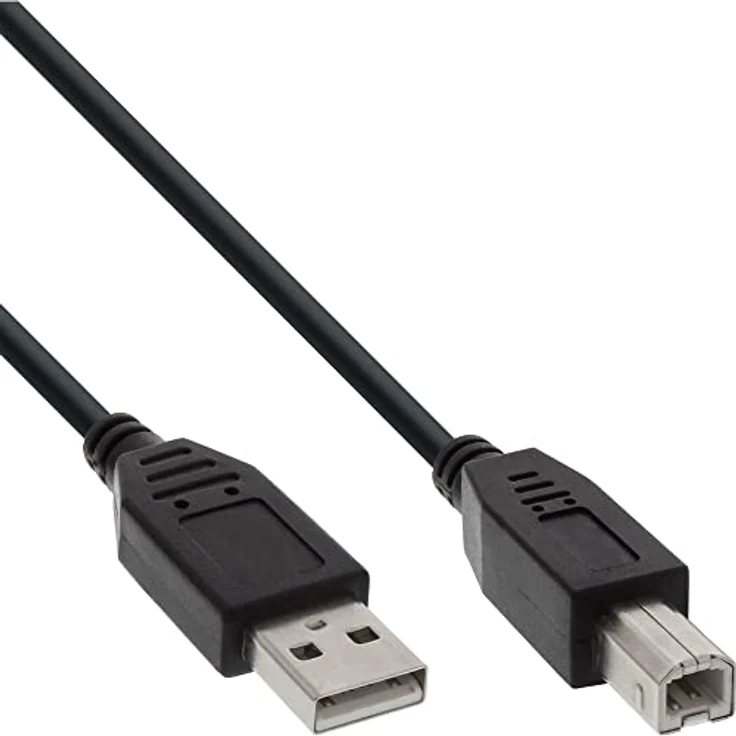 InLine 34511X USB 2.0 Kabel, A an B, schwarz, 1m – Bild 1