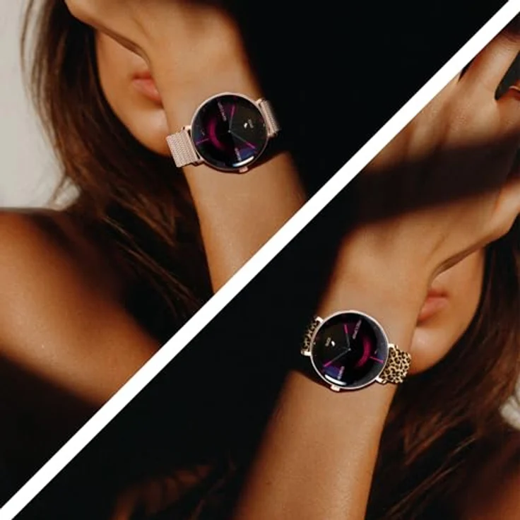 FOREVER Smartwatch Lucca, elegante Damen-Smartwatch in Roségold, wasserdicht IP68, 1,43" AMOLED-Display, Bluetooth-Anrufe, Gesundheitsmonitor, über 100 Sportmodi, zwei Armbänder, iOS/Android – Bild 3