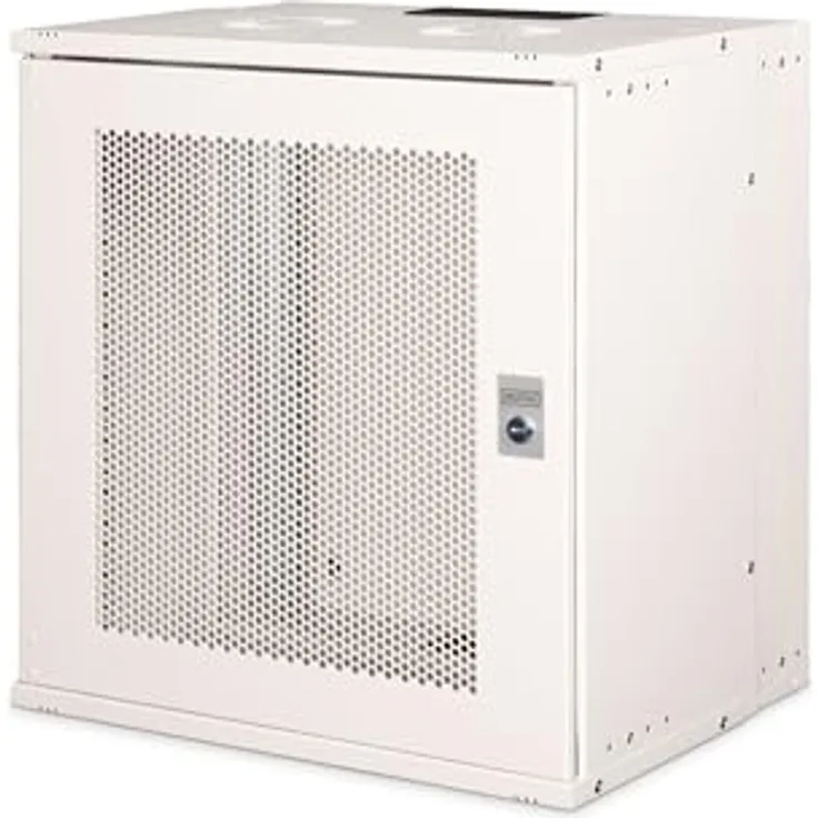 DIGITUS Netzwerkschrank - 19-Zoll Rack 12 HE - Unmontiert - Wandmontage - 400 mm Tiefe - 327 mm Nutztiefe - Traglast 60 kg - perforierte Stahltür - SOHO Pro-Serie - Grau