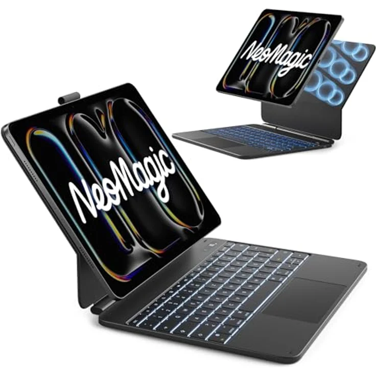 Inateck Magic Magnetische Tastatur Hülle für iPad Pro 13 (2025/2024, M5/M4), Großes Trackpad, 7-farbige Hintergrundbeleuchtung, LED Smart Power-Anzeige, Stifthalter – Bild 2