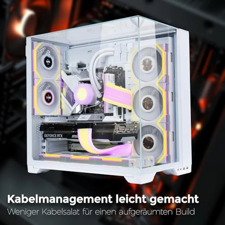 Lian Li UNI FAN SL Wireless LCD Lüfter, ARGB, PWM - 120 mm, weiß - Leistungsstarker Gehäuselüfter mit kabelloser Synchronisation – Bild 5