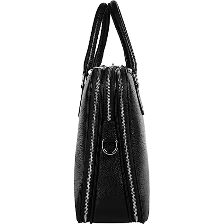 Cluty Aktentasche aus 100% Rindleder, Made in Italy, 28x35x13 cm, mit abnehmbaren Schultergurt und durchdachter Fächeraufteilung – Bild 5