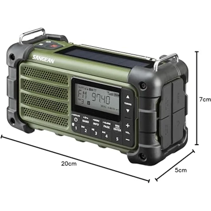 Sangean MMR-99 Notfallradio mit Bluetooth, FM-RDS, grün – Bild 10