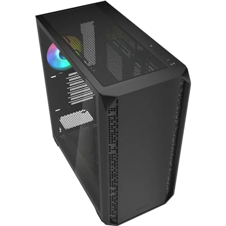 Sharkoon AK2 RGB Black, ATX PC-Gehäuse mit gehärtetem Glas und RGB-Beleuchtung – Bild 3