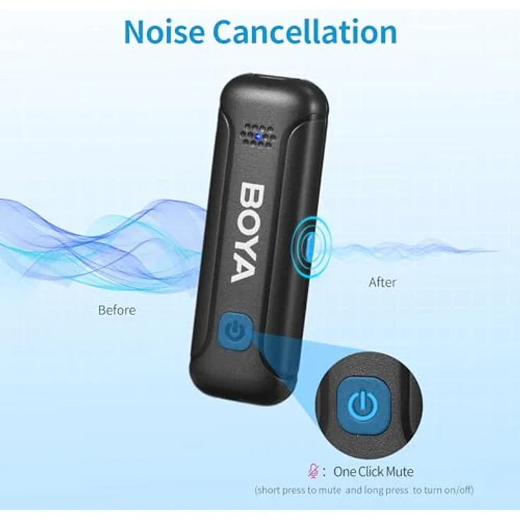Boya Wireless Lavalier Mikrofon USB C, BY-WM3T-U2, 164ft Langstreckenübertragung, 30H Batterielebensdauer – Bild 3
