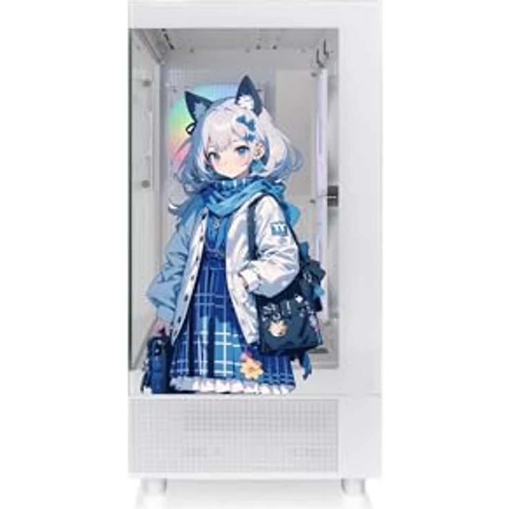 Thermaltake View 270 SP Edition Mid Tower Chassis Snow, Panorama-Case mit Tempered Glass Panels, Manga-Illustration, bis 360-mm Radiatoren geeignet – Bild 2