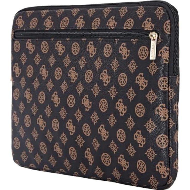CG MOBILE Guess Sleeve 14" Peony Pocket Triangle Bag, Laptoptasche aus Öko-Leder, Schwarz, für Laptops bis 14 Zoll – Bild 4