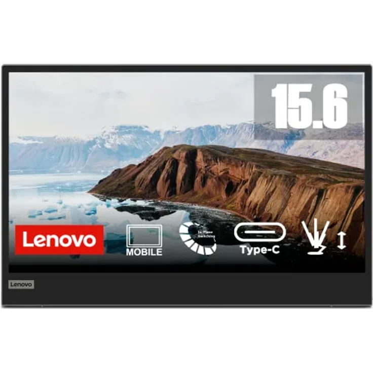 Lenovo L15 | 15,6" Full HD Monitor | 1920x1080 | 60Hz | 250 nits | 6ms Reaktionszeit | DisplayPort | schwarz