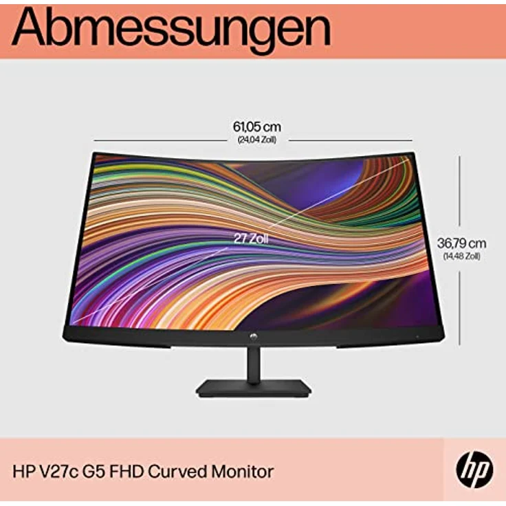 HP V27c G5 FHD Curved Monitor 68,6 cm (27 Zoll), 1920 x 1080 Pixel (16:9), Full HD LCD, AMD FreeSync, Schwarz – Bild 3