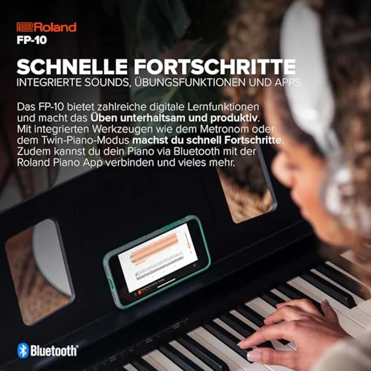 Roland FP-30X BK, Digitalpiano mit 88 Tasten, SuperNATURAL Soundengine, Bluetooth® und leistungsstarkem Lautsprechersystem – Bild 4