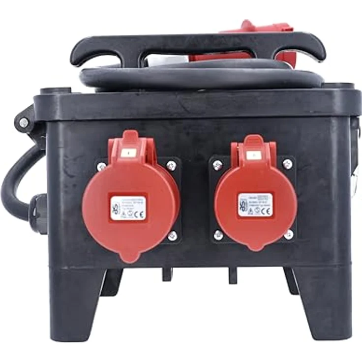 As - Schwabe, Steckdose, Mobiler Baustellen-Stromverteiler, Vollgummi, schwarz, IP44, 400V/32A/5polig – Bild 3