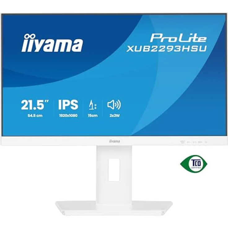 iiyama Prolite XUB2293HSU-W7 21,5" IPS LED-Monitor, Full-HD 100Hz, Höhenverstellung, Pivot, HDMI, DP, USB2.0, weiß – Bild 2