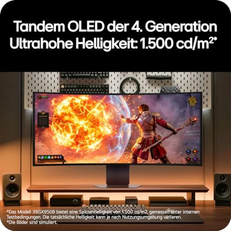 LG Ultragear™ 39GX950B-B, 39 Zoll 21:9 Curved 5K2K OLED Gaming Monitor, 165Hz/330Hz Dual Mode, AI Upscaling, DisplayHDR True Black 500, AMD FreeSync Premium Pro, USB-C (90W), Schwarz – Bild 5