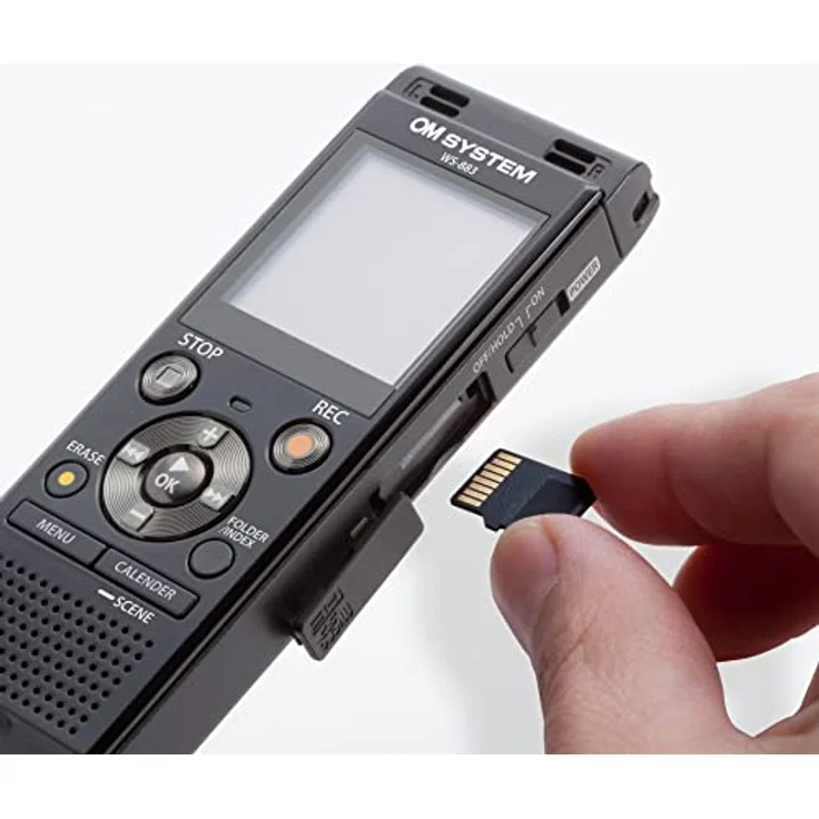 OM SYSTEM WS-883 hochwertiger digitaler Voice Rekorder mit integrierten Stereomikrofonen, Direkt-USB, Rauschunterdrückung, 8 GB interner Speicher, VCVA, schwarz – Bild 2