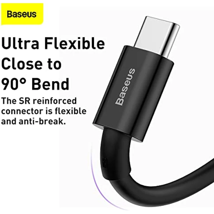 Baseus CATYS-A01 USB-zu-USB-C Kabel, 66W Schnellladung und 480 Mbps Datenübertragung, 2m, schwarz – Bild 4