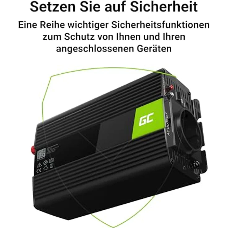 Green Cell PC-Netzteil, Wechselrichter 12 V - 1000 Watt, Schwarz – Bild 3