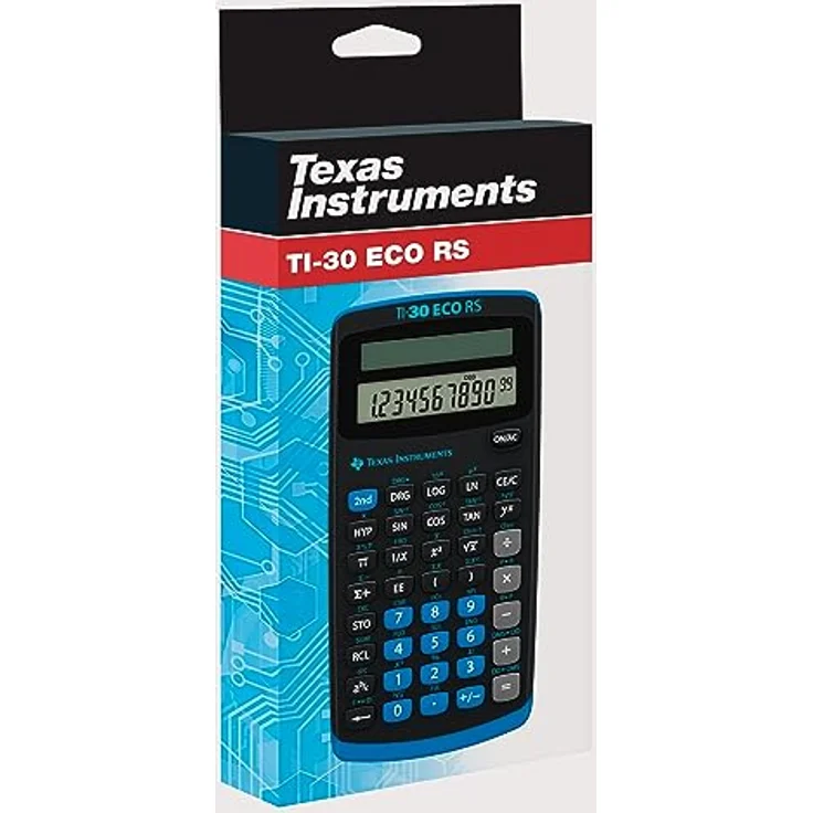 Texas Instruments TI-30 ECO RS Schulrechner (Einzeiliges 10-stelliges Display, Solarbetrieb) Schwarz – Bild 3
