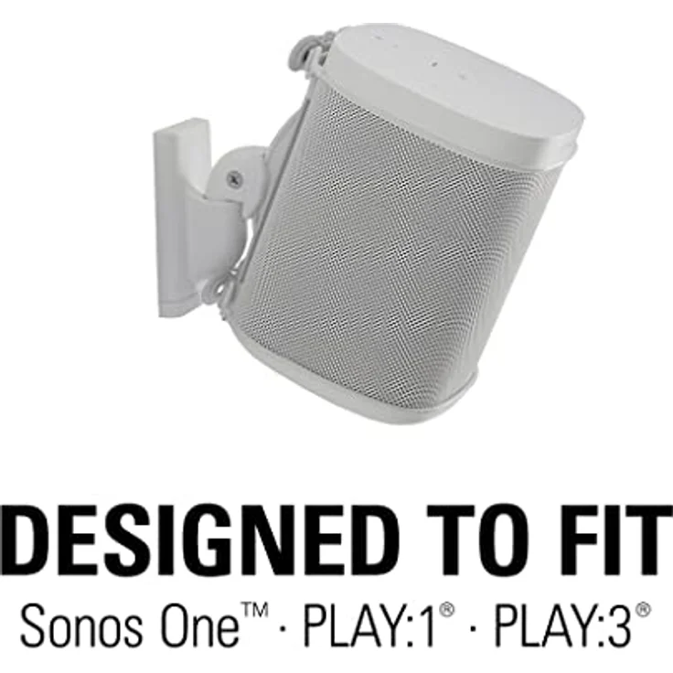 Sanus Wandhalterung (verstellbar, für Sonos Play: 1 und Play: 3 Lautsprecher  Weiß (2 Stück) – Bild 2